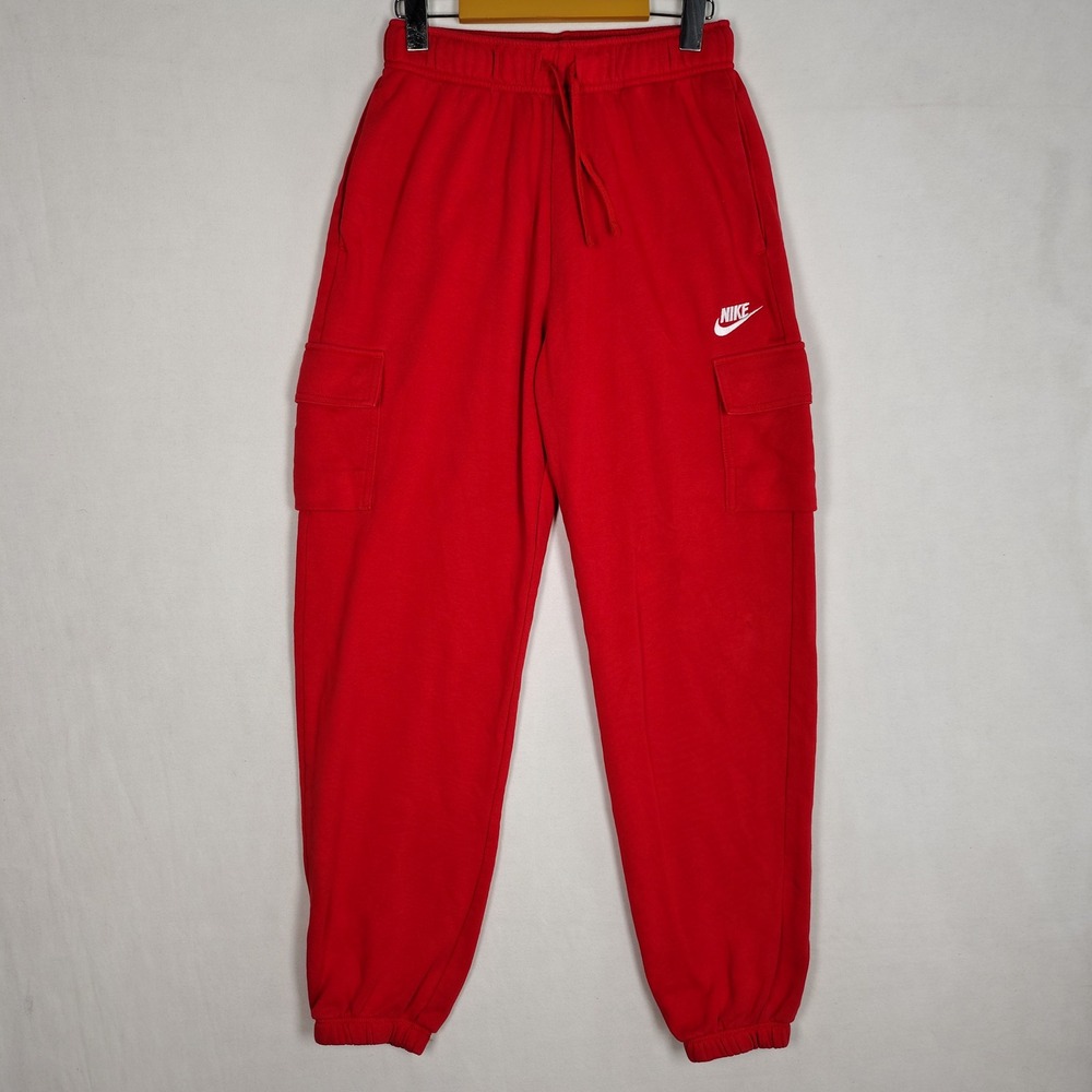 Nike Sportswear Cargo Jogger Pants University Red XS Fleece Sweatpants